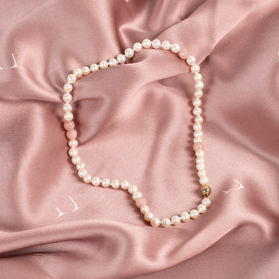 Halskjede Milena Pearl & Dusty Pink