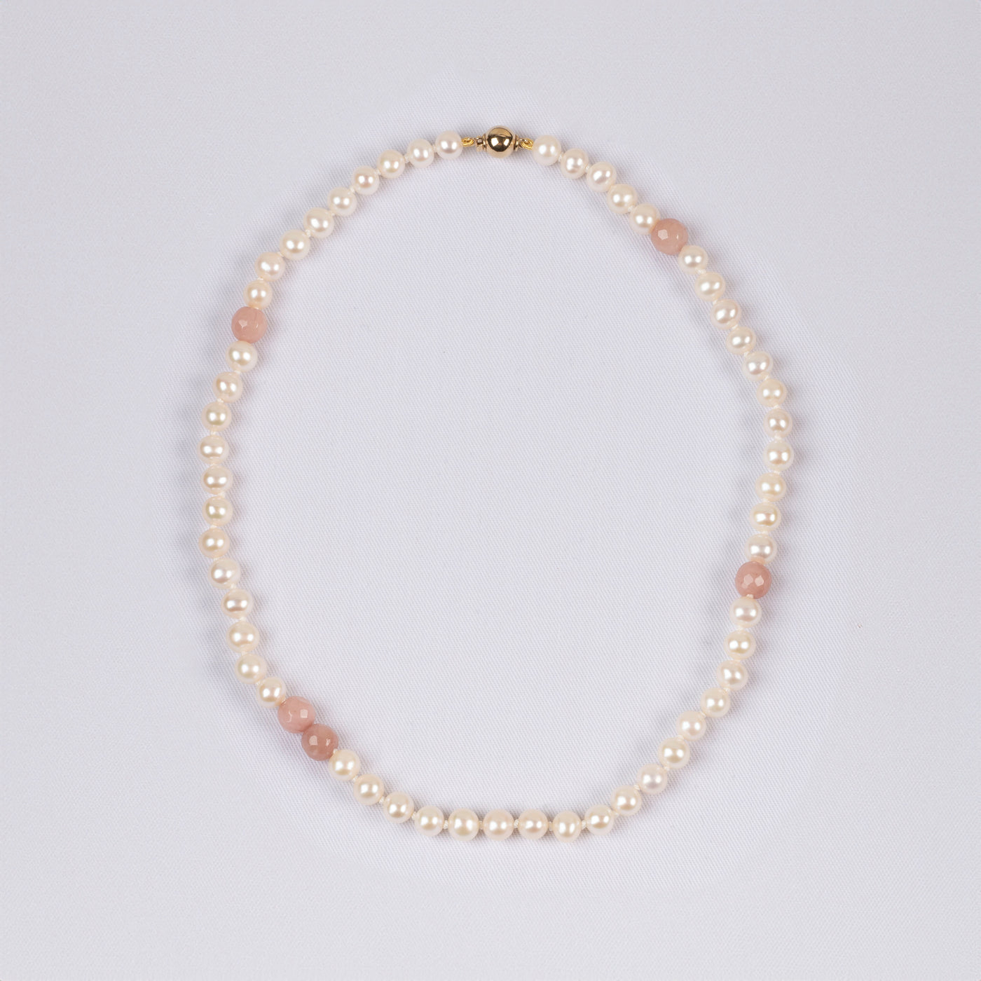 Halskjede Milena Pearl & Dusty Pink