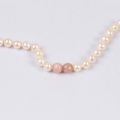 Halskjede Milena Pearl & Dusty Pink