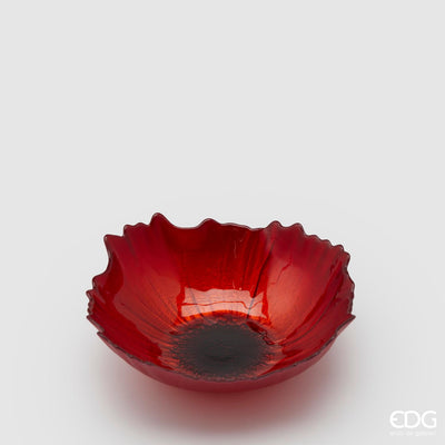 EDG Skål Papavero - Rød glasskål med sorte nyanser