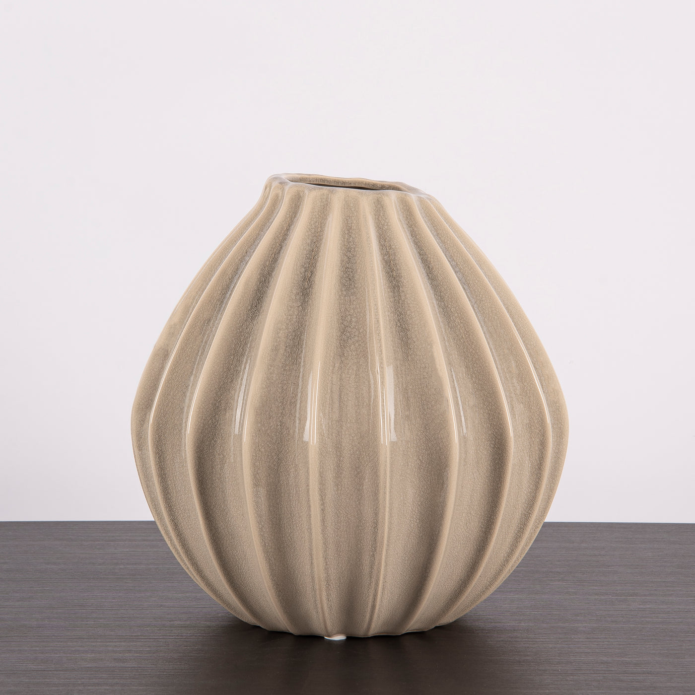 Broste Copenhagen Vase Wide Grey - Statement vase av keramikk