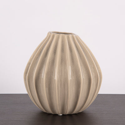 Broste Copenhagen Vase Wide Grey - Statement vase av keramikk